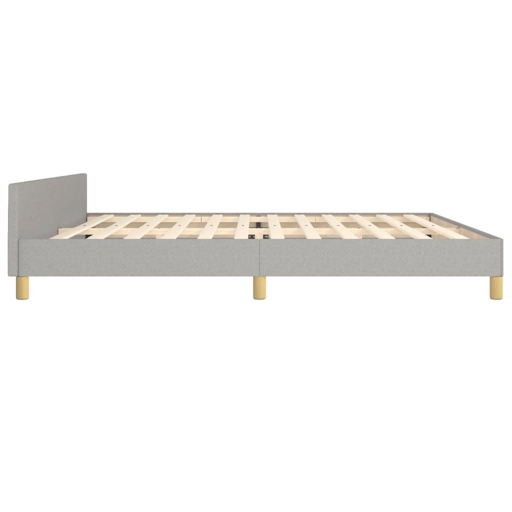 sengeramme med sengegavl 200x200 cm stof lysegrå