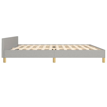 sengeramme med sengegavl 200x200 cm stof lysegrå