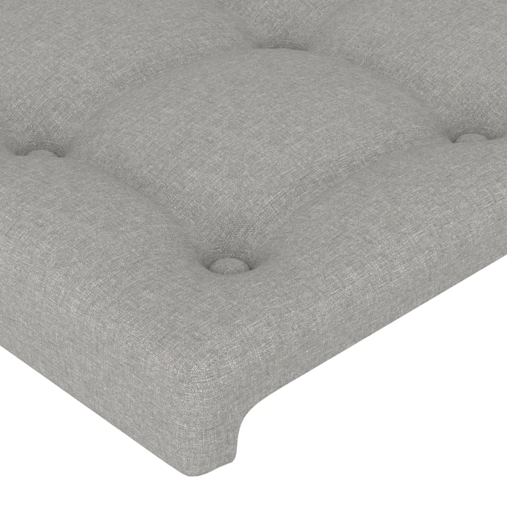 sengeramme med hovedgærde 80x200 cm stof lysegrå