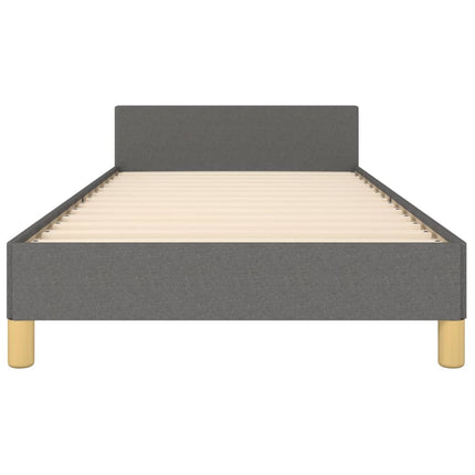 sengeramme med sengegavl 80x200cm stof mørkegrå