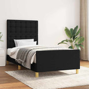 sengeramme med sengegavl 80x200 cm stof sort