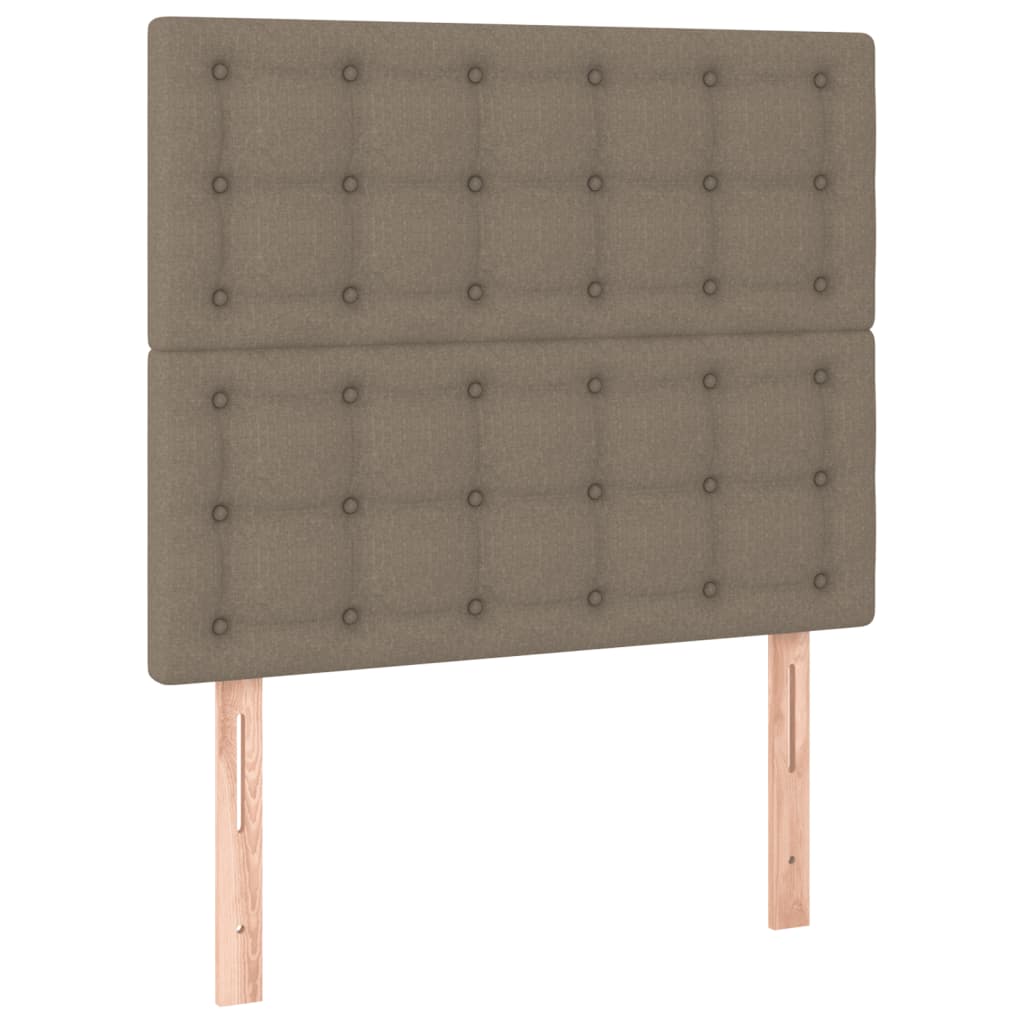 sengeramme med sengegavl 80x200 cm stof gråbrun
