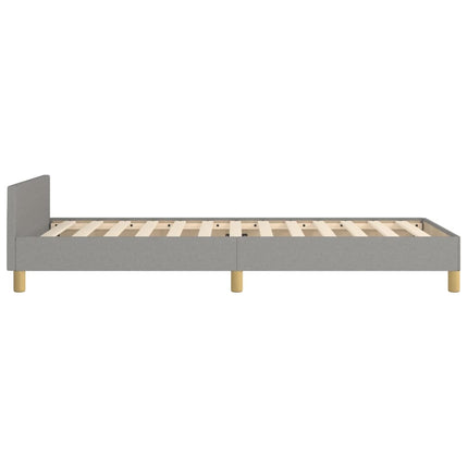 sengeramme med sengegavl 90x190 cm stof lysegrå