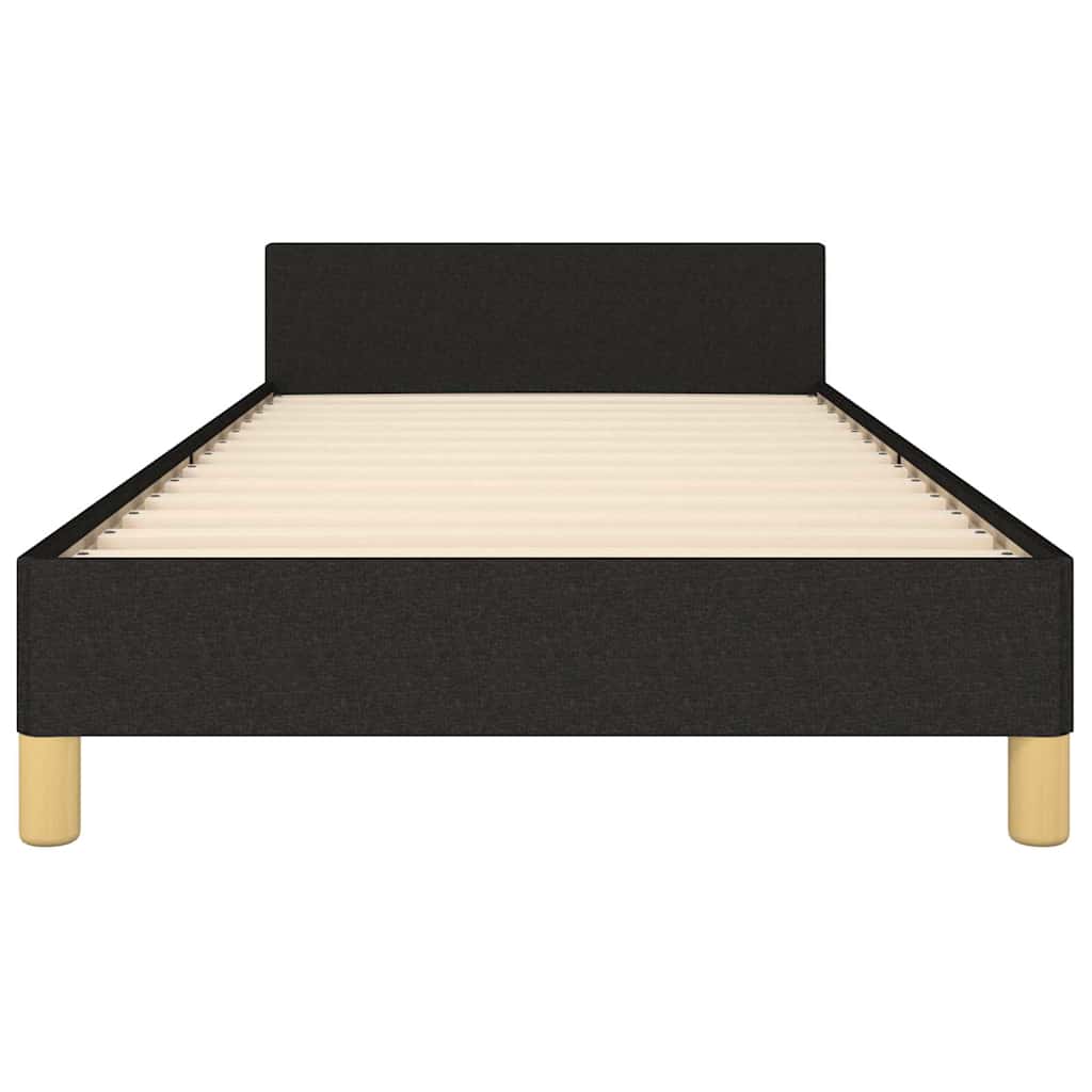 sengeramme med sengegavl 90x190 cm stof sort