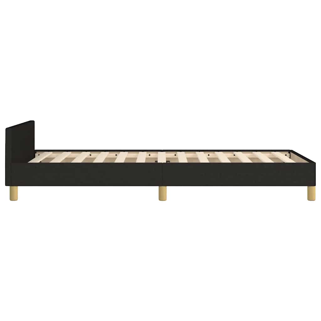 sengeramme med sengegavl 90x190 cm stof sort