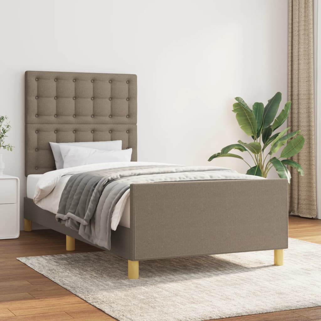 sengeramme uden madras 90x200 cm stof gråbrun