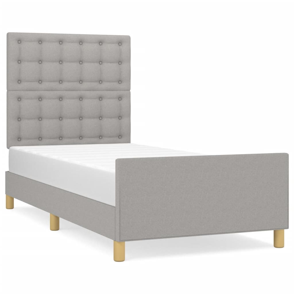 Sengeramme uden madras Lysegrå 100x200 cm Stof