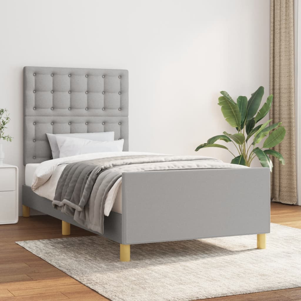 Sengeramme uden madras Lysegrå 100x200 cm Stof