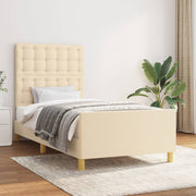 Sengeramme uden madras Creme 100x200 cm Stof