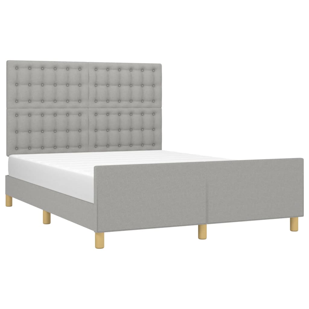 sengeramme uden madras 140x190 cm stof lysegrå