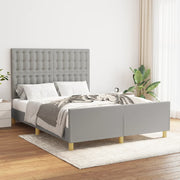 sengeramme uden madras 140x190 cm stof lysegrå