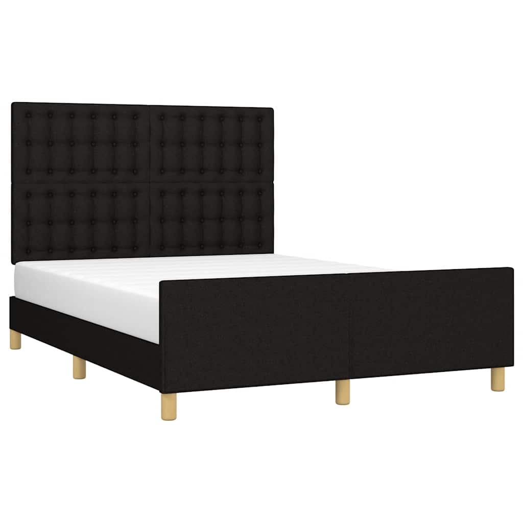 sengeramme uden madras 140x190 cm stof sort