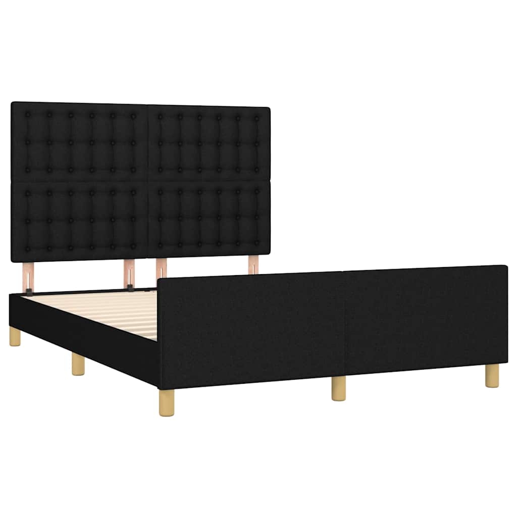 sengeramme uden madras 140x190 cm stof sort