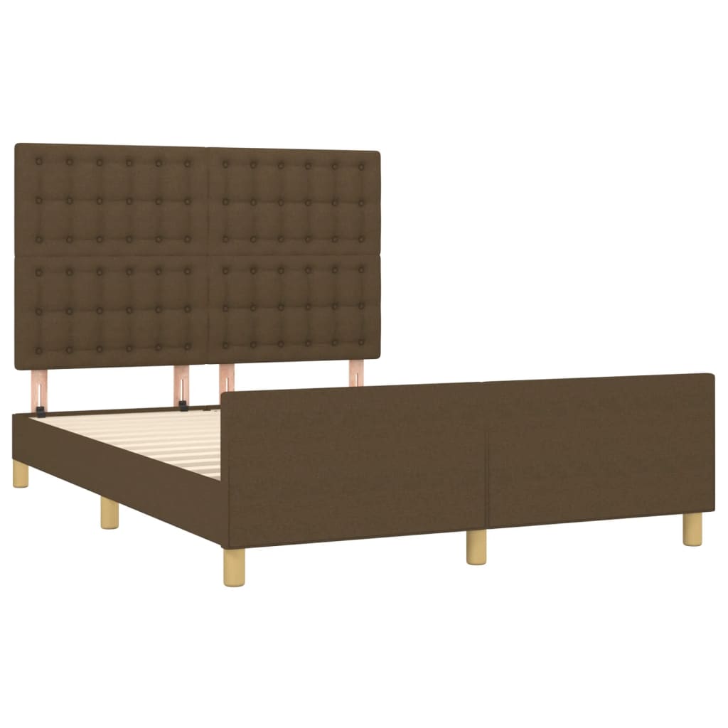 sengeramme uden madras 140x190 cm stof mørkebrun