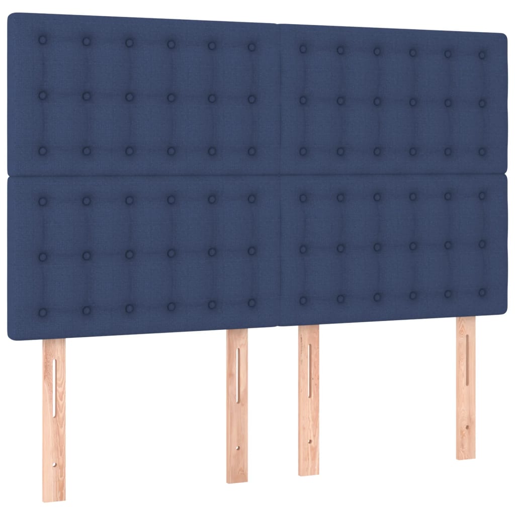 sengeramme uden madras 140x190 cm stof blå