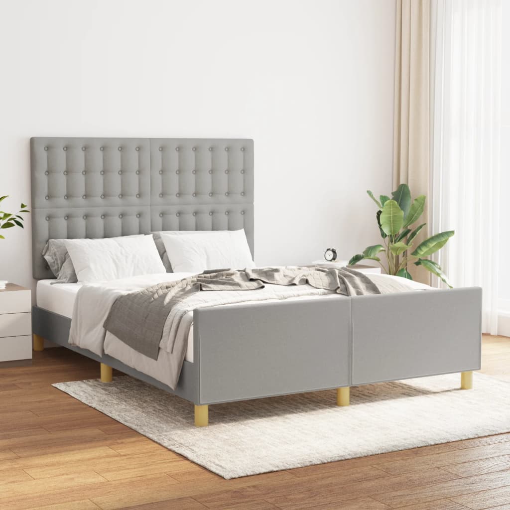 sengeramme uden madras 140x200 cm stof lysegrå