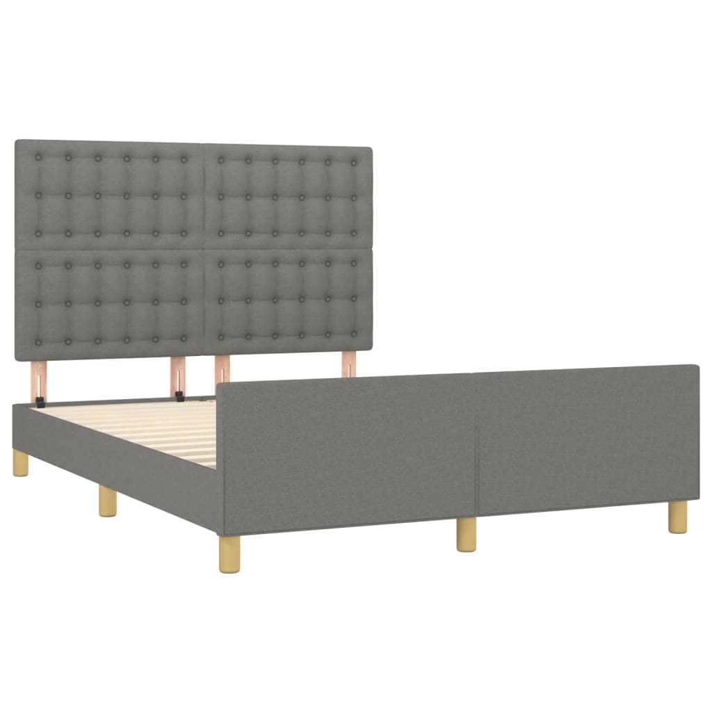 sengeramme uden madras 140x200 cm stof mørkegrå