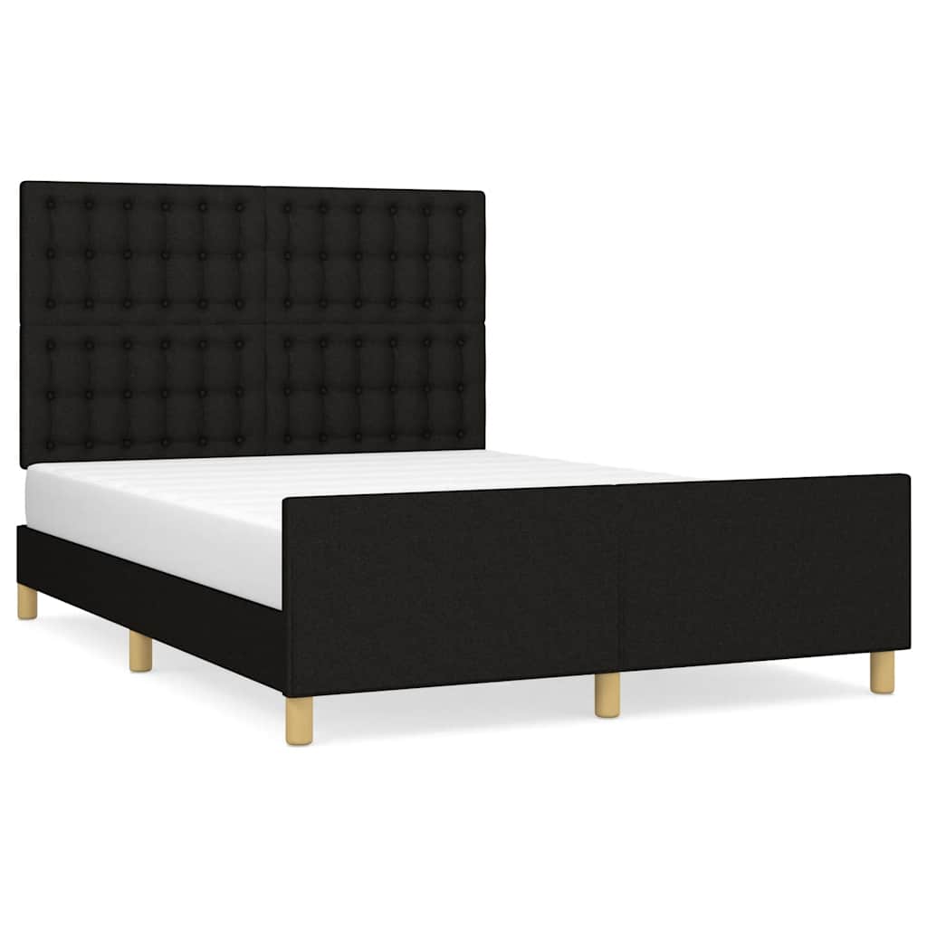 sengeramme uden madras 140x200 cm stof sort