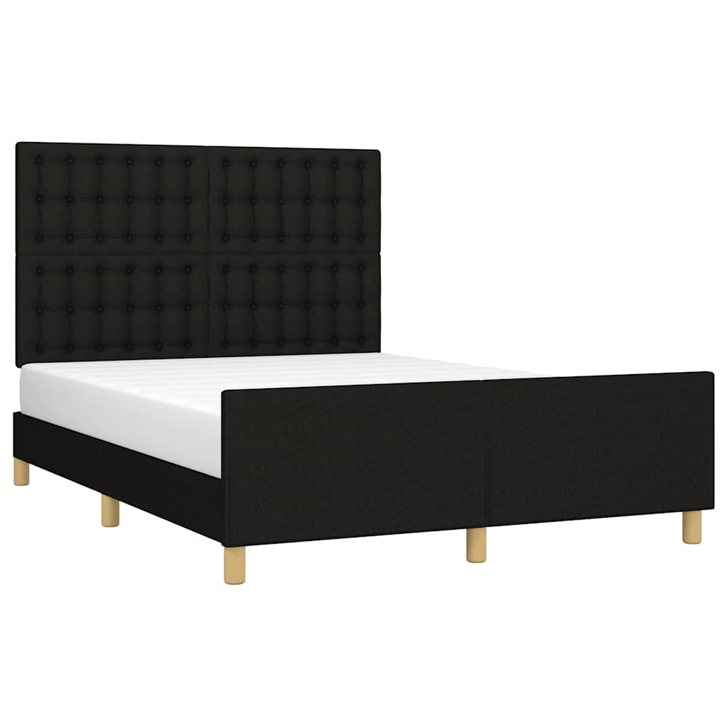 sengeramme uden madras 140x200 cm stof sort