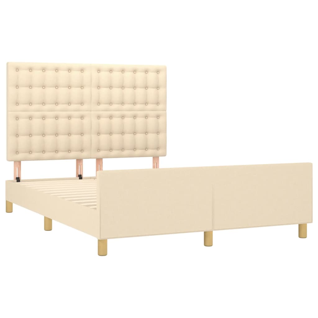 sengeramme uden madras 140x200 cm stof cremefarvet