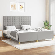 sengeramme uden madras 160x200 cm stof lysegrå