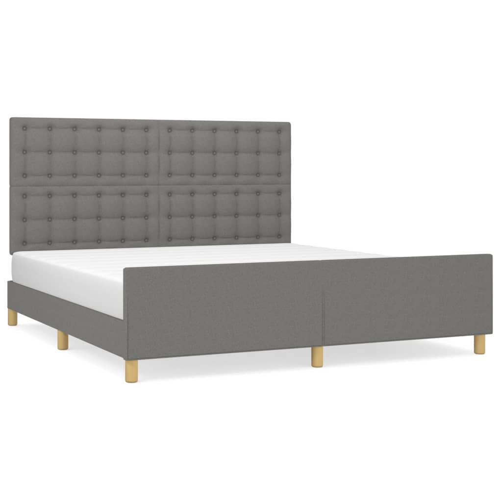 sengeramme uden madras 160x200 cm stof mørkegrå