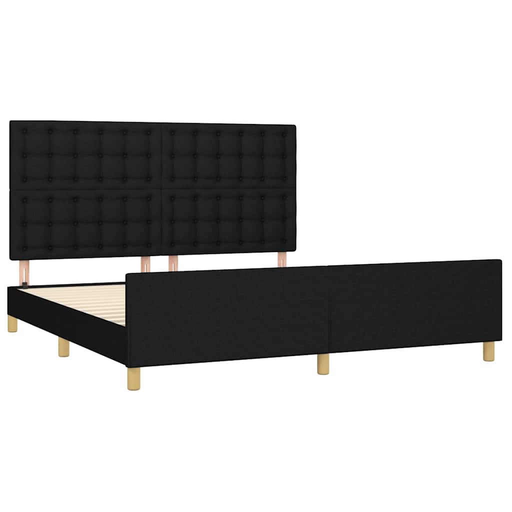 sengeramme uden madras 160x200 cm stof sort