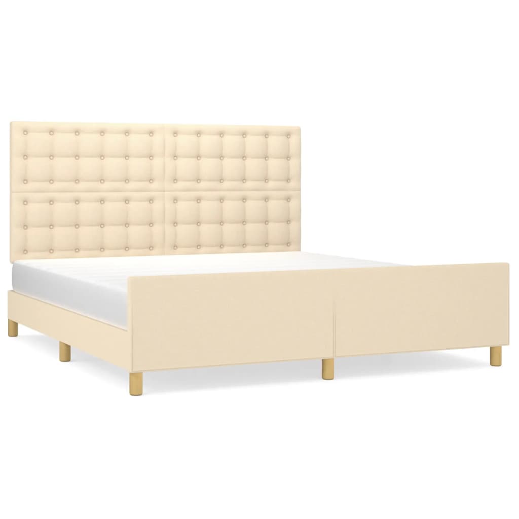 sengeramme uden madras 160x200 cm stof cremefarvet