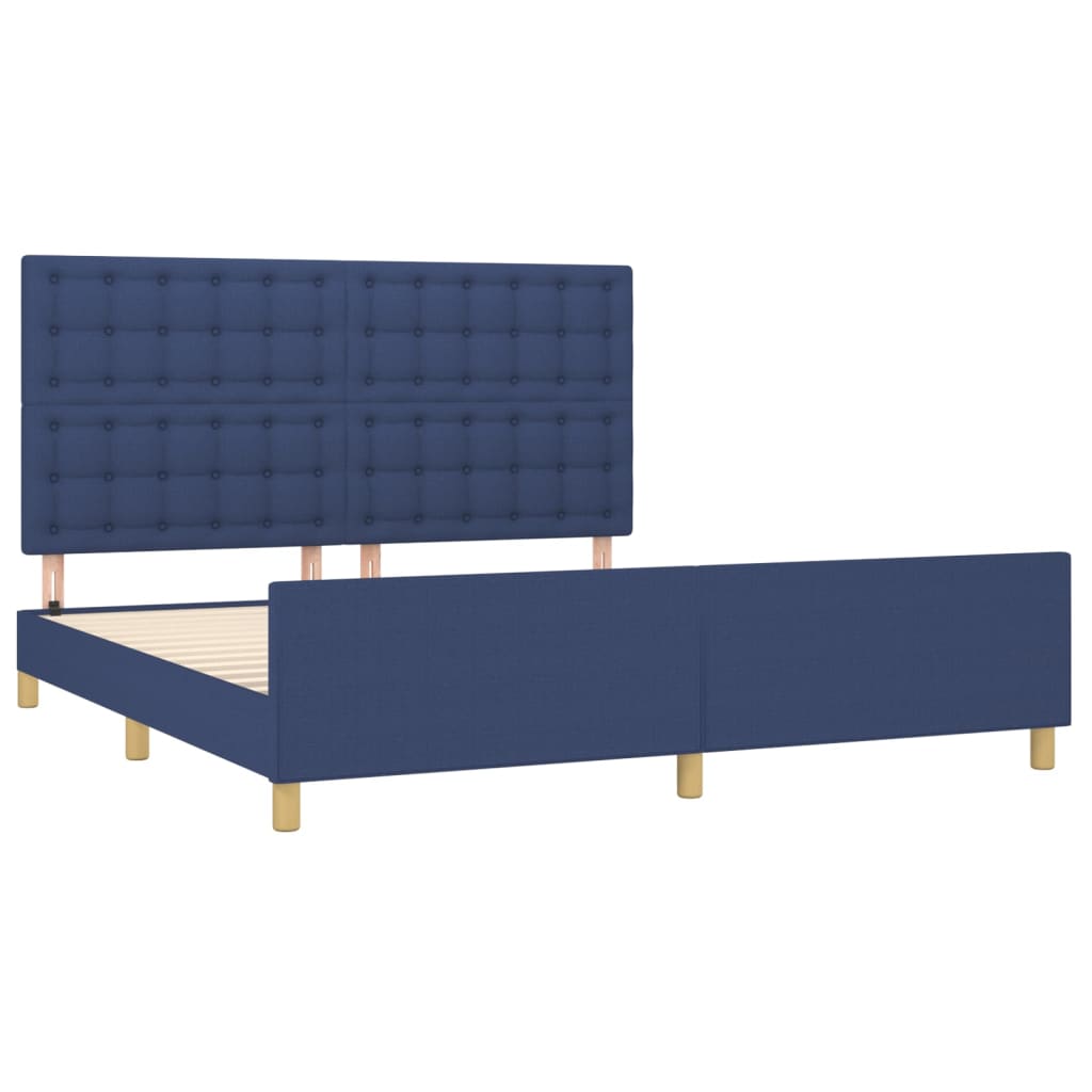 sengeramme uden madras 160x200 cm stof blå