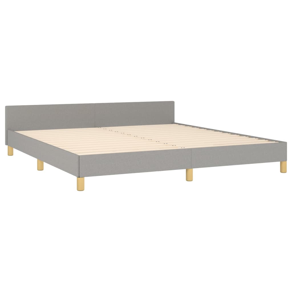 sengeramme med sengegavl 180x200 cm stof lysegrå