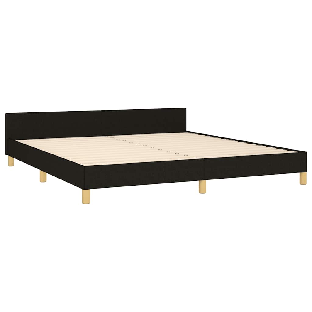 sengeramme med sengegavl 180x200 cm stof sort