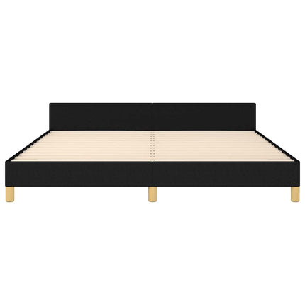 sengeramme med sengegavl 180x200 cm stof sort