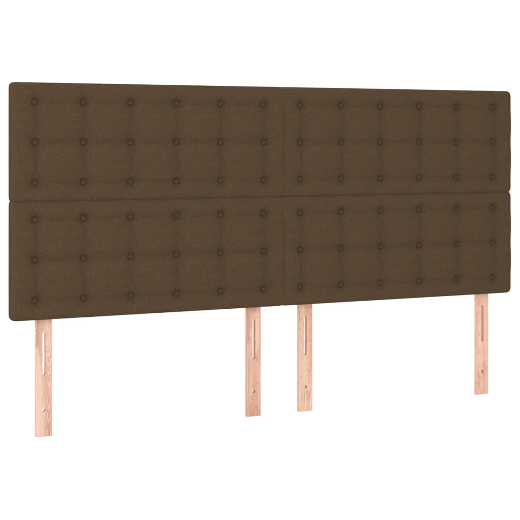 sengeramme med sengegavl 180x200 cm stof mørkebrun
