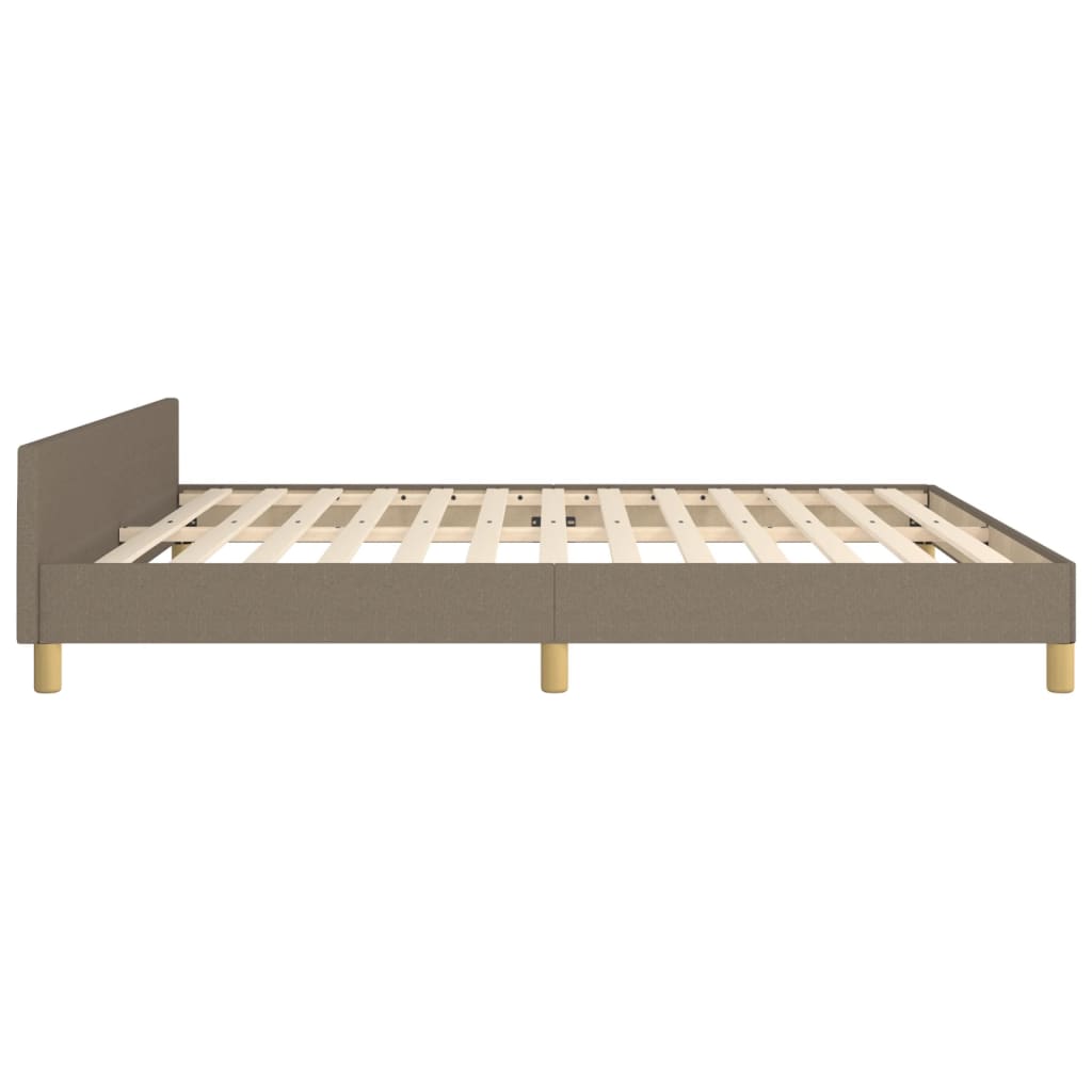 sengeramme med sengegavl 180x200 cm stof gråbrun