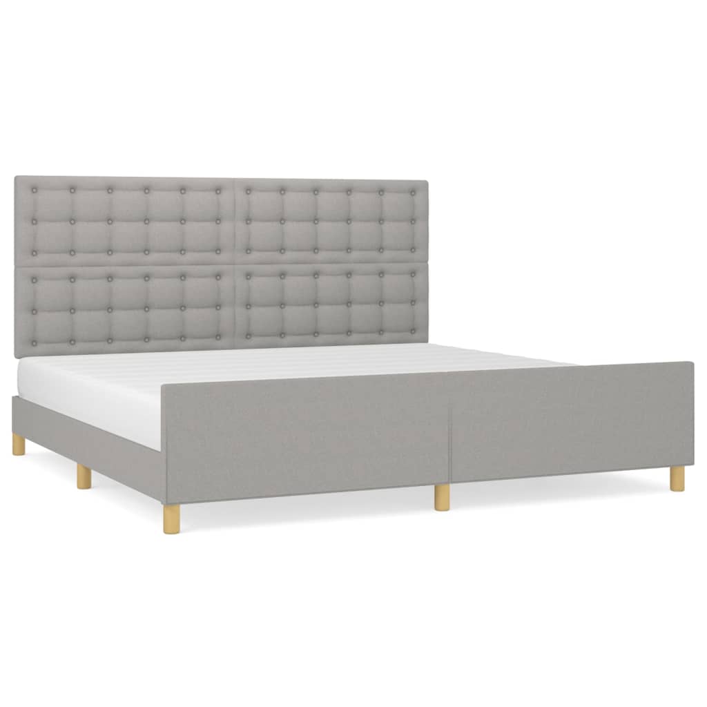 sengeramme uden madras 200x200 cm stof lysegrå
