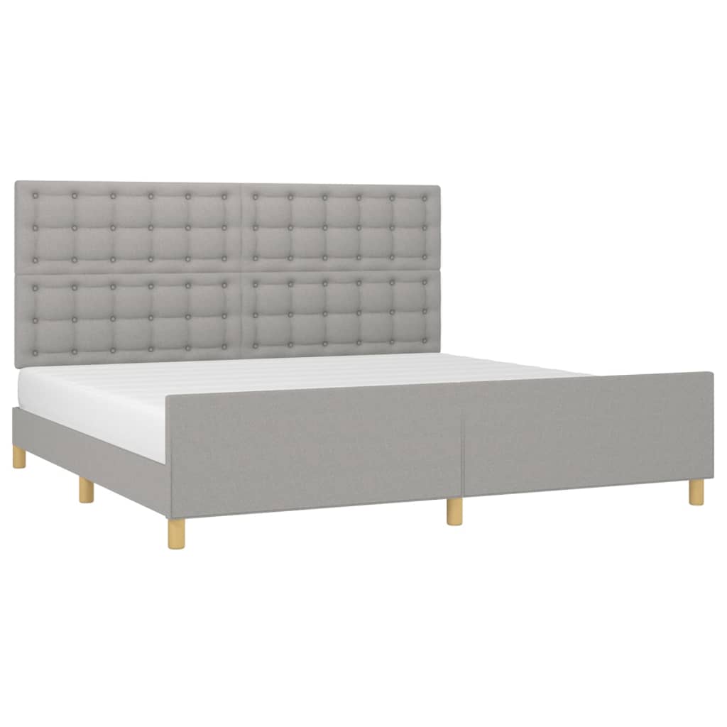 sengeramme uden madras 200x200 cm stof lysegrå