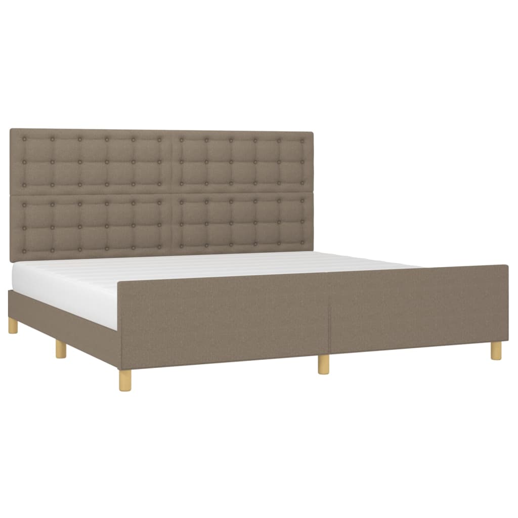 sengeramme uden madras 200x200 cm stof gråbrun