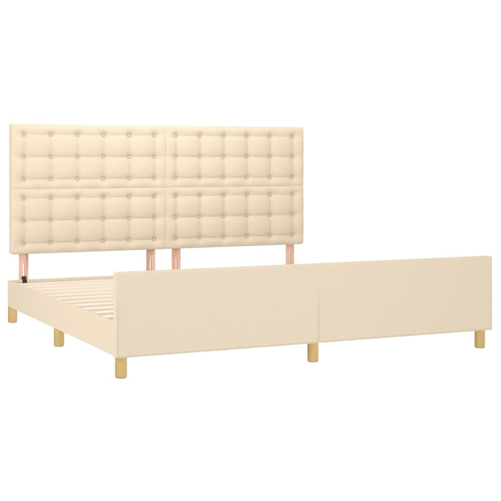 sengeramme uden madras 200x200 cm stof cremefarvet