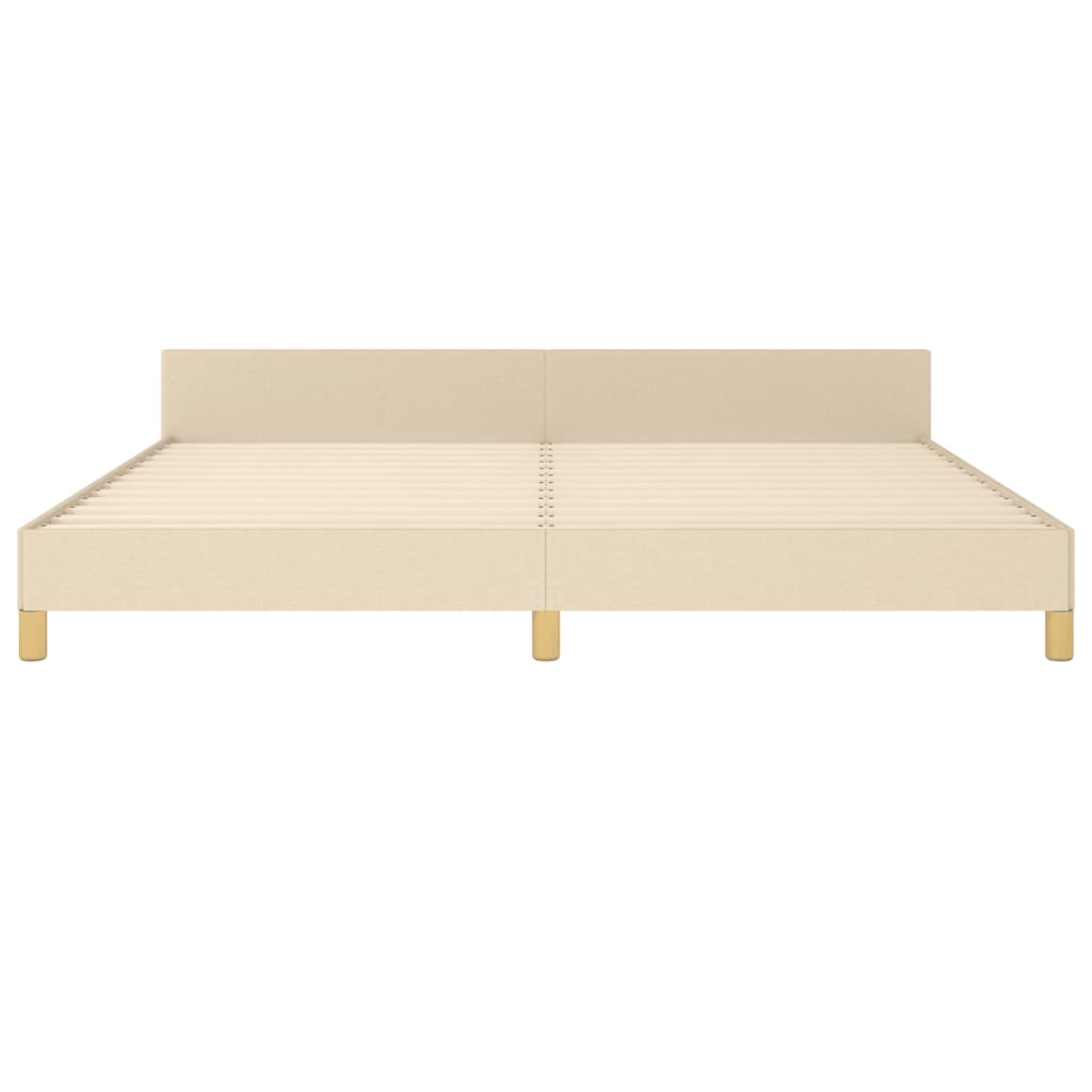 sengeramme uden madras 200x200 cm stof cremefarvet