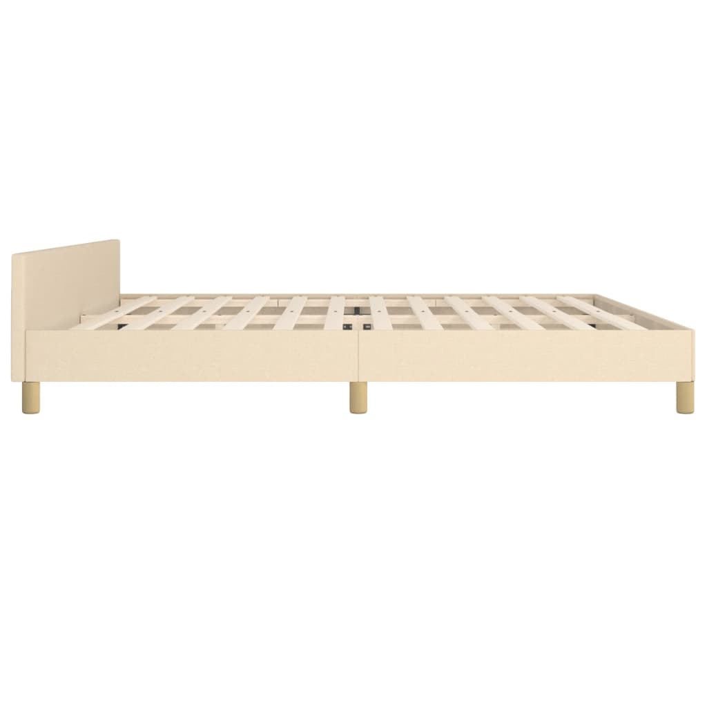 sengeramme uden madras 200x200 cm stof cremefarvet