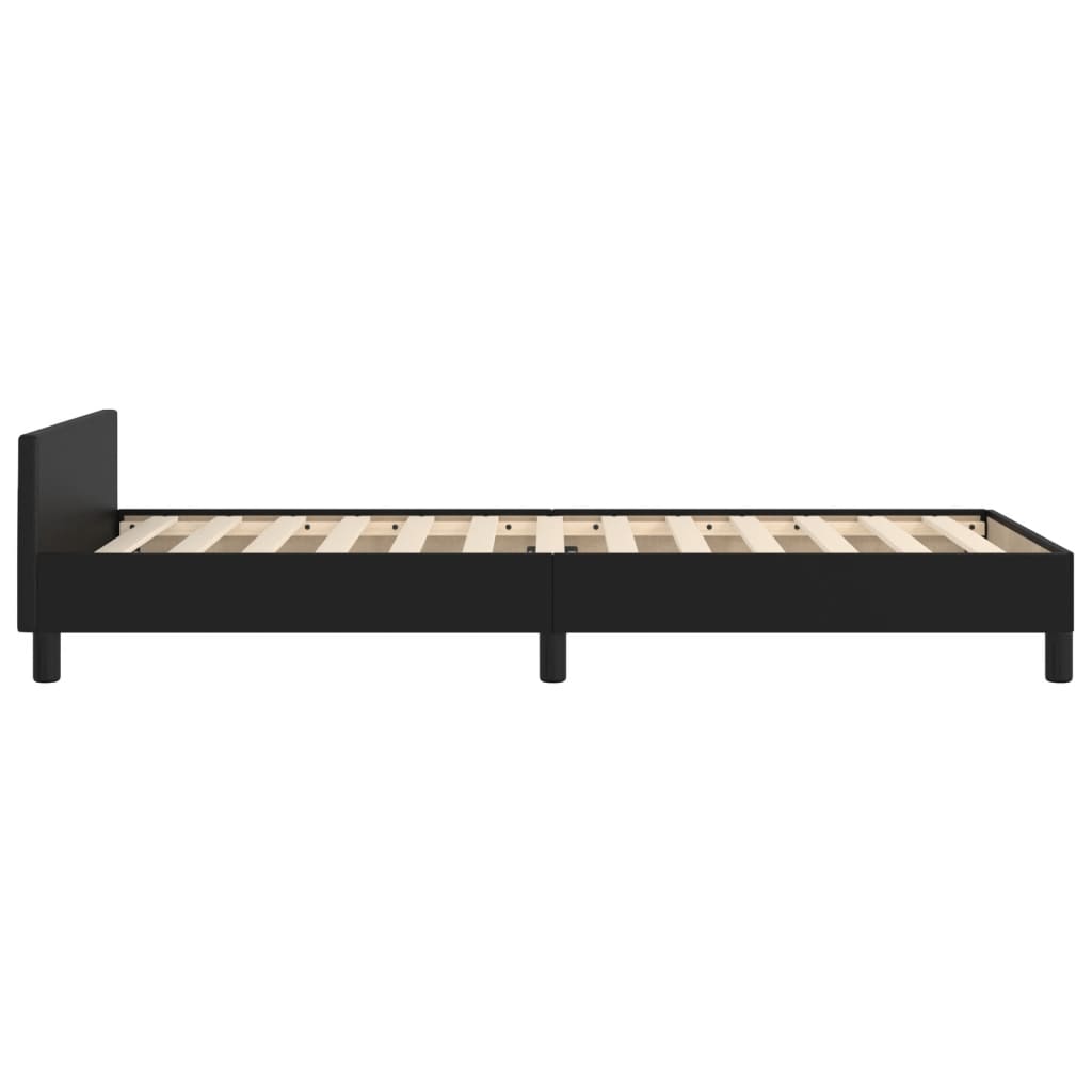sengeramme med sengegavl 80x200 cm kunstlæder sort