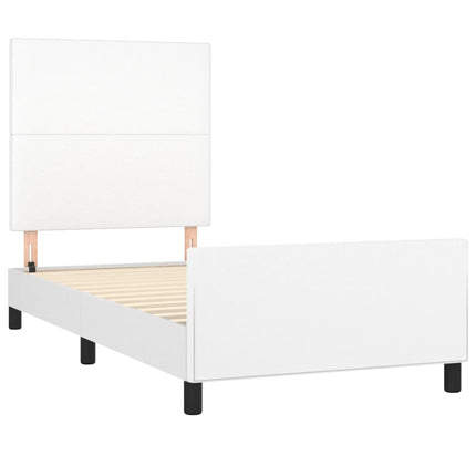 sengeramme med sengegavl 80x200 cm kunstlæder hvid