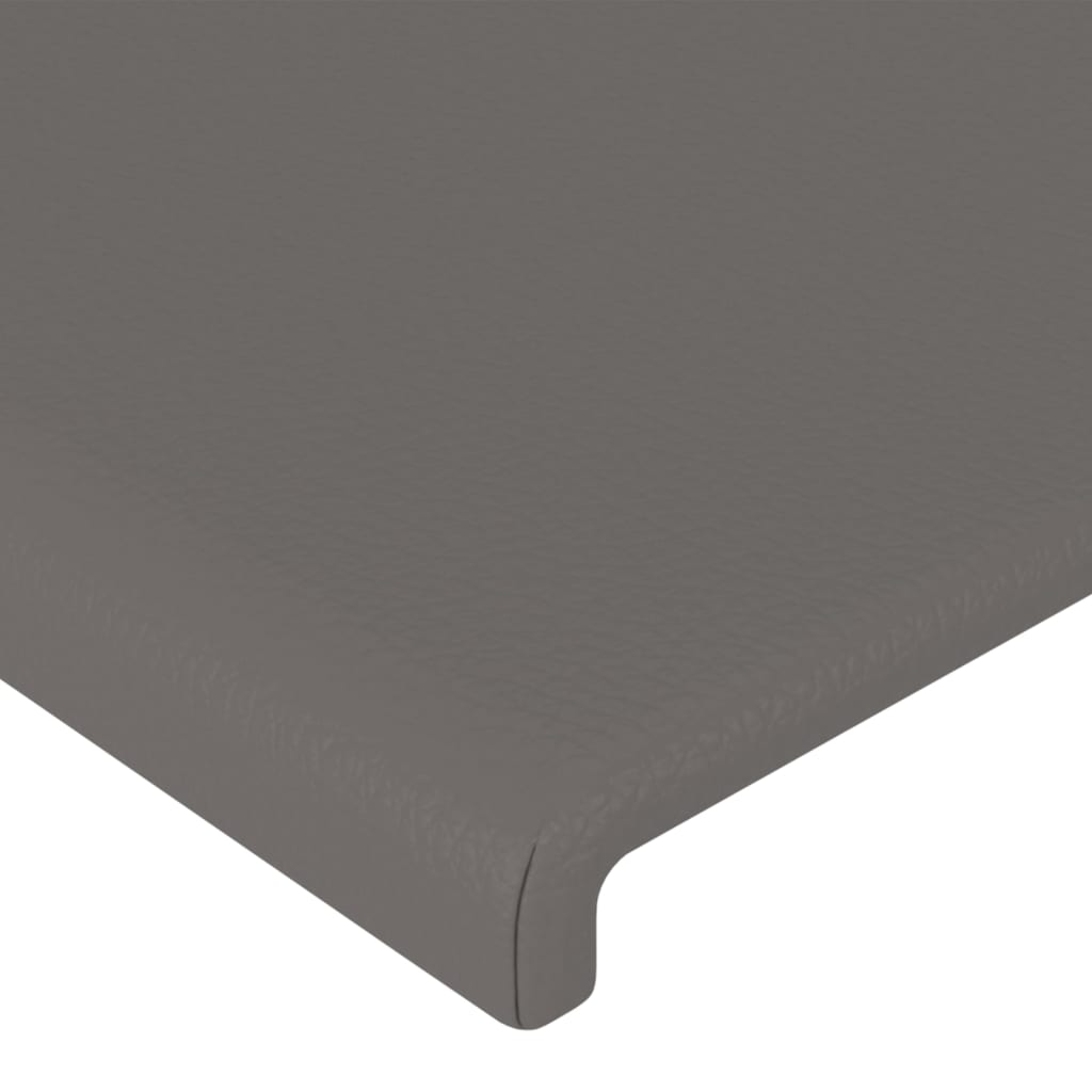 sengeramme med sengegavl 90x190 cm kunstlæder grå