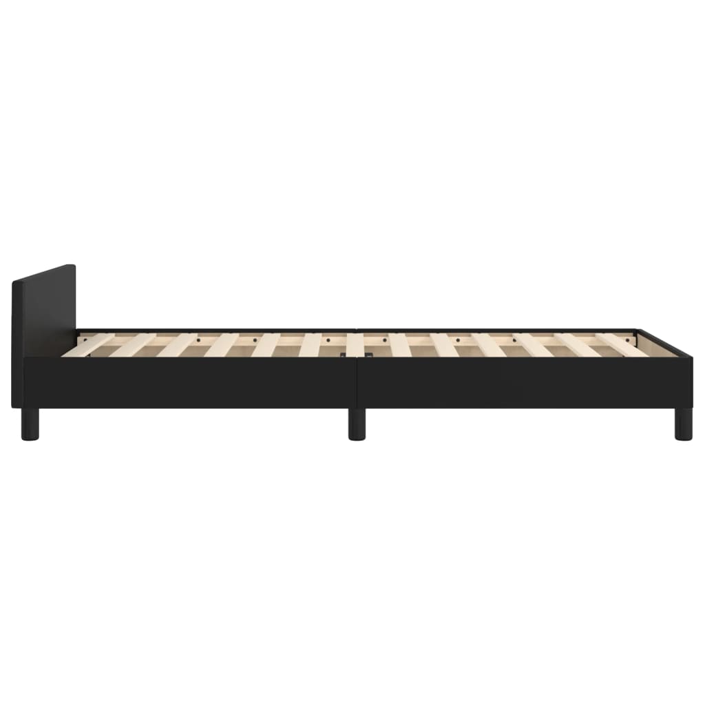 sengeramme med sengegavl 90x200 cm kunstlæder sort