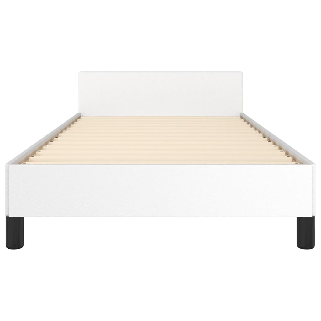 sengeramme med sengegavl 90x200 cm kunstlæder hvid