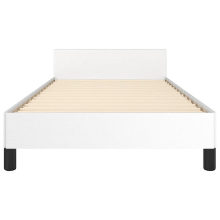 sengeramme med sengegavl 90x200 cm kunstlæder hvid