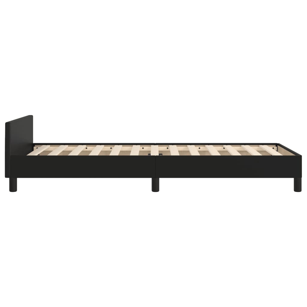 sengeramme med sengegavl 100x200 cm kunstlæder sort