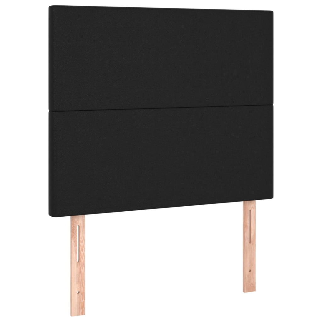 sengeramme med sengegavl 100x200 cm kunstlæder sort