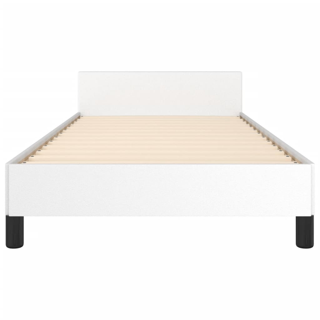 sengeramme med sengegavl 100x200 cm kunstlæder hvid
