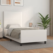 sengeramme med sengegavl 100x200 cm kunstlæder hvid